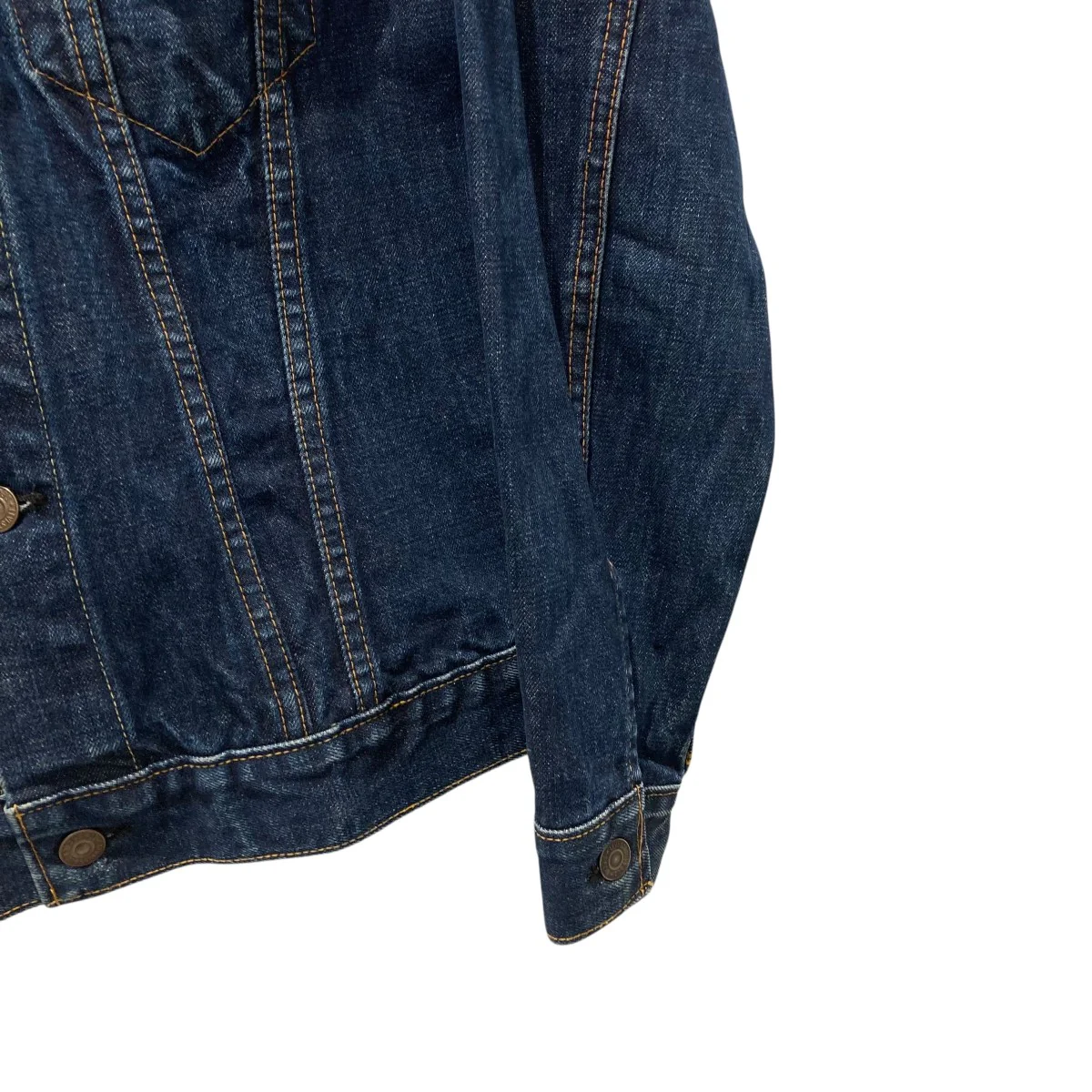 70s 70505 BIGE ボタン裏525 イエローステッチ混デニムジャケット - Image 4