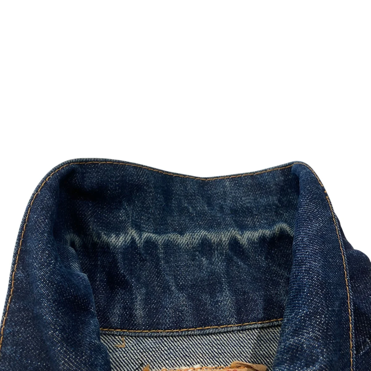 70s 70505 BIGE ボタン裏525 イエローステッチ混デニムジャケット - Image 6