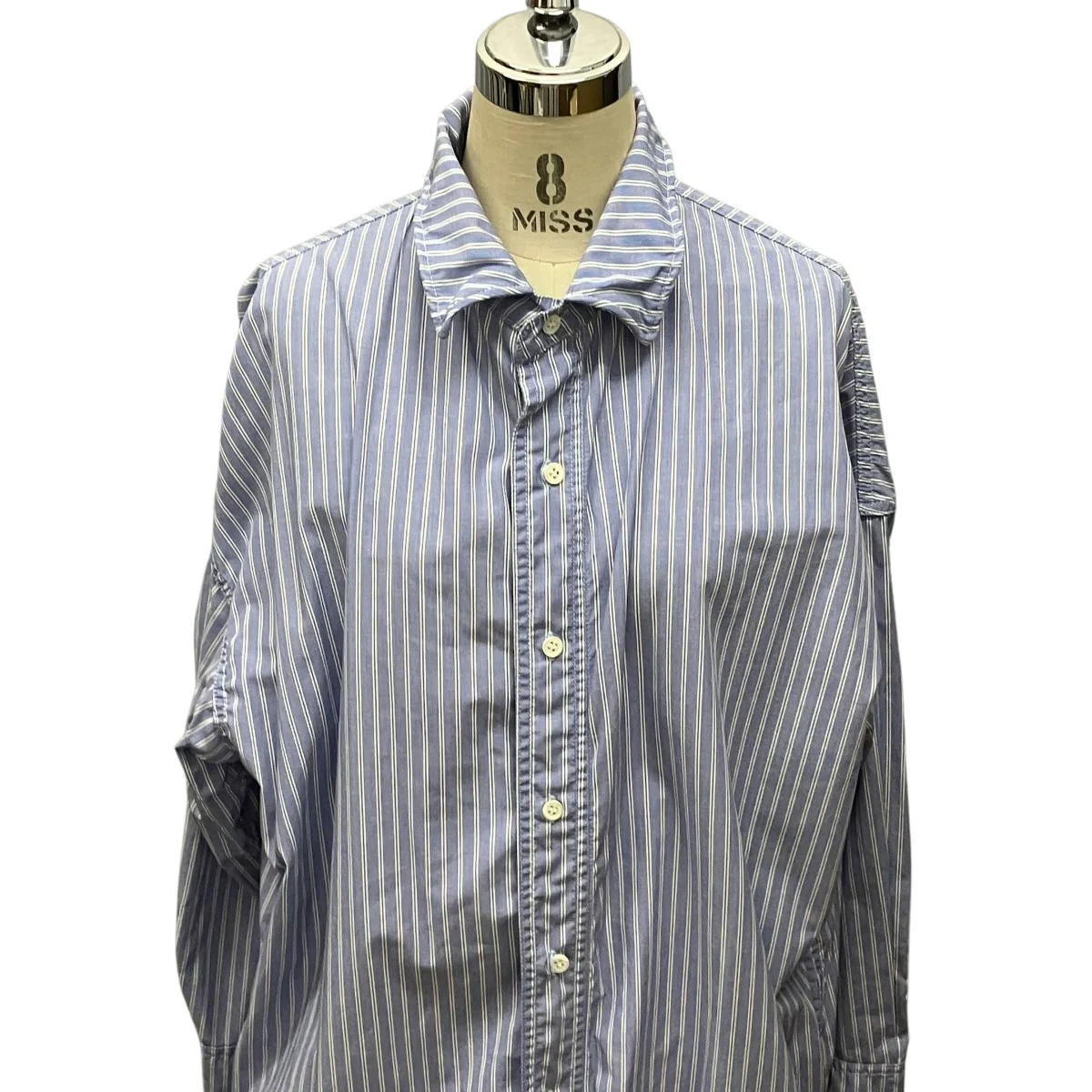 ワイヤーカラーストライプシャツワンピース - Image 4