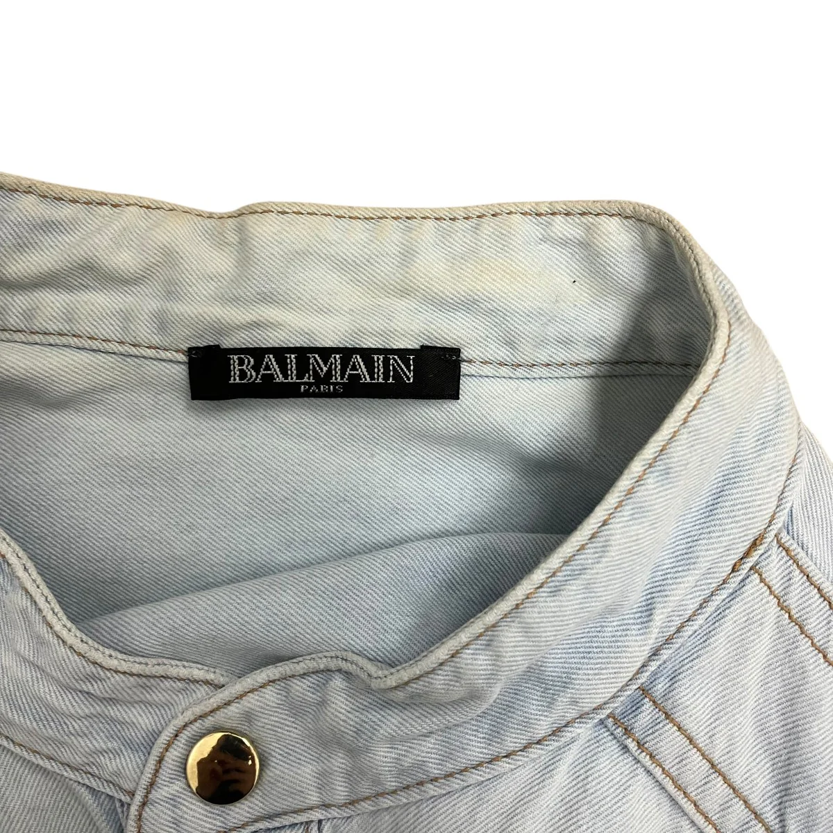 デニムバンドカラーシャツ - Image 8