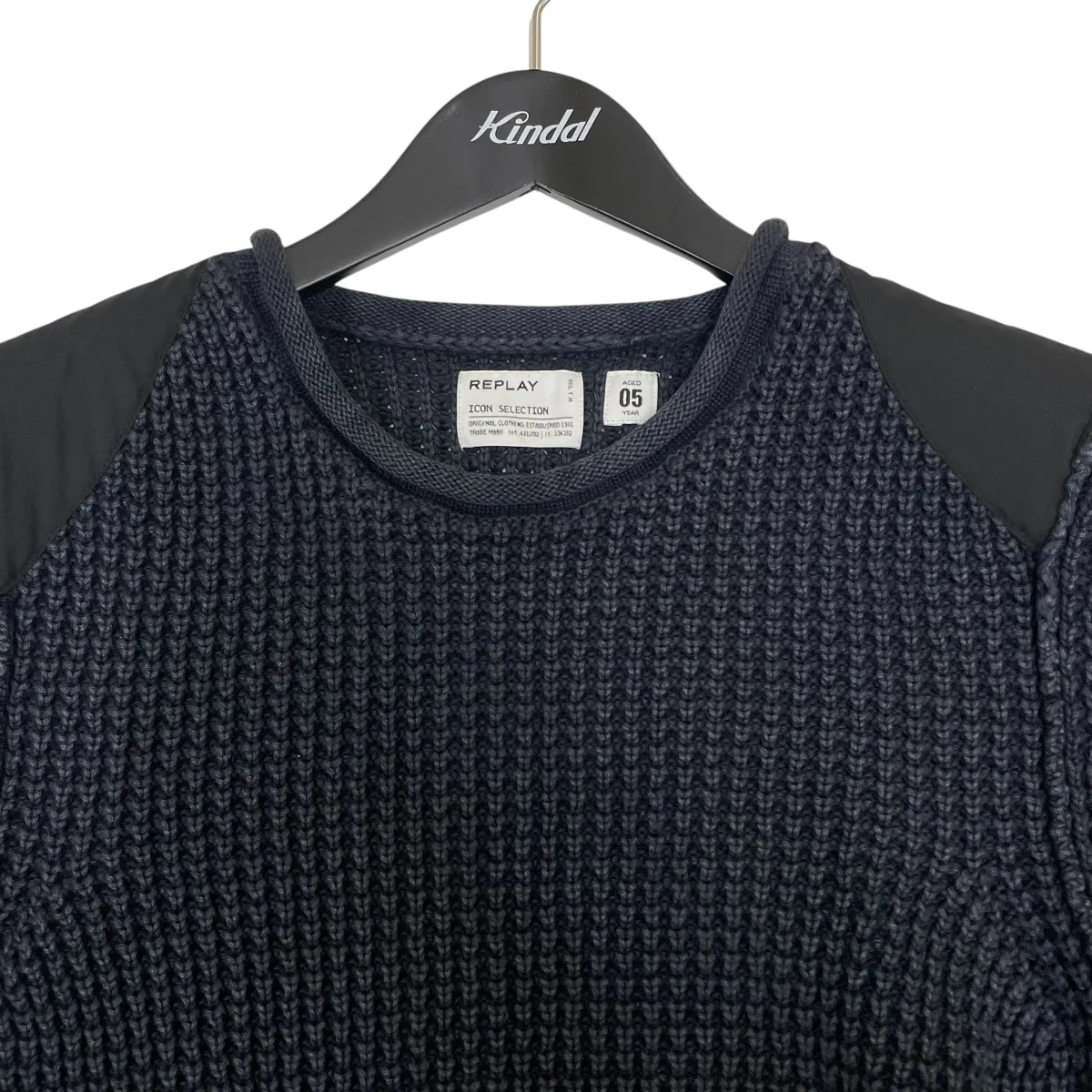 畝編みコットンニットクルーネックニットUK8310.000.G21280G - Image 3